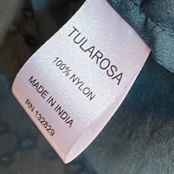 Tularosa Teal Textured Blouse Size XS Aritzia Dark Academia Sheer Tulle Lace - Picture 7 of 11